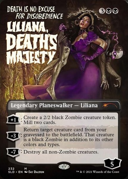 画像1: 【ENG】【Foil】《死の権威、リリアナ/Liliana, Death's Majesty》[Secret Lair] (1)