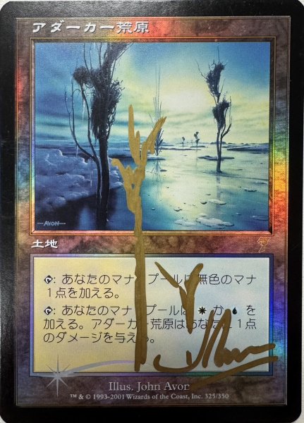 画像1: 【JPN】【Foil】《アダーカー荒原/Adarkar Wastes》Signed(2)[7ED] (1)